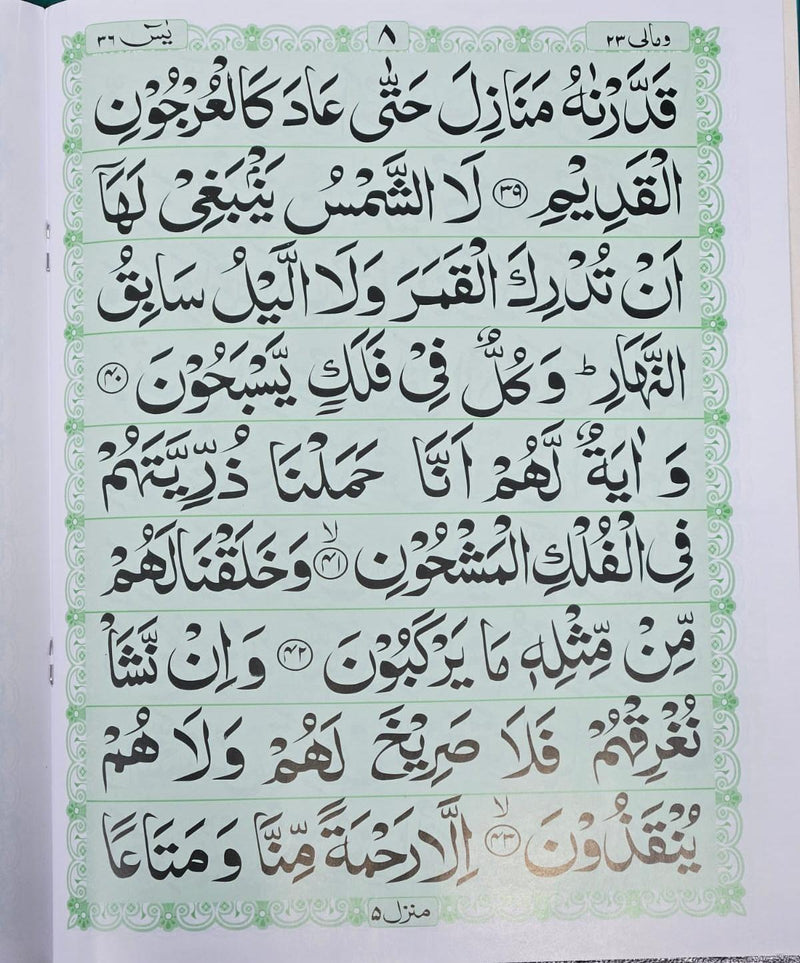 Surah Yasin 9 Lines Rose Smell Bold Letters Large Quran Surat Yaseen