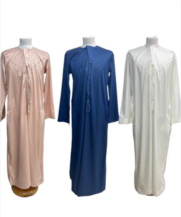 Emirati Shiny No Collar Vietnam Material Premium Thobes Jubba Eid Ramadan Gift
