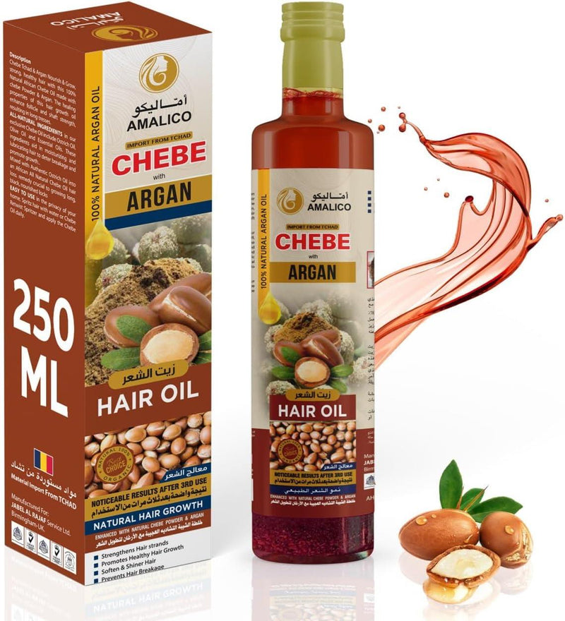 Natural Hair Growth Amalico Chebe Tchad Hair Oil Aragan 250ml