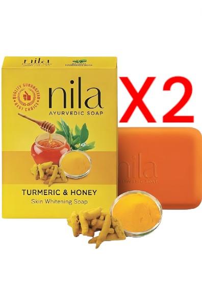 2 x Nila Ayurvedic Soap Turmeric & Honeyp 75g Energizing Brightening