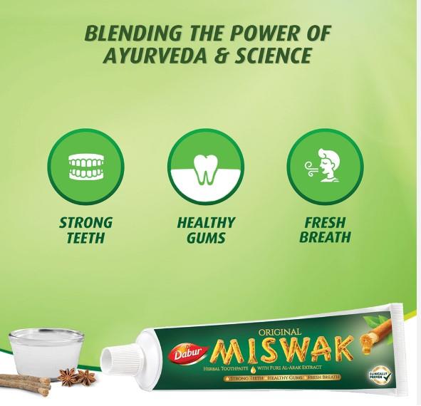 Dabur Miswaak Miswak Toothpaste Originial Pure Al-Arak 75g