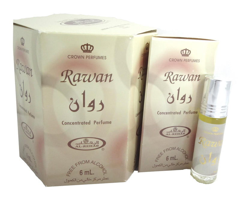 12x6ml Rawan Al Rehab Genuine Perfume Roll On Fragrance Oil Alcohol Free Halal